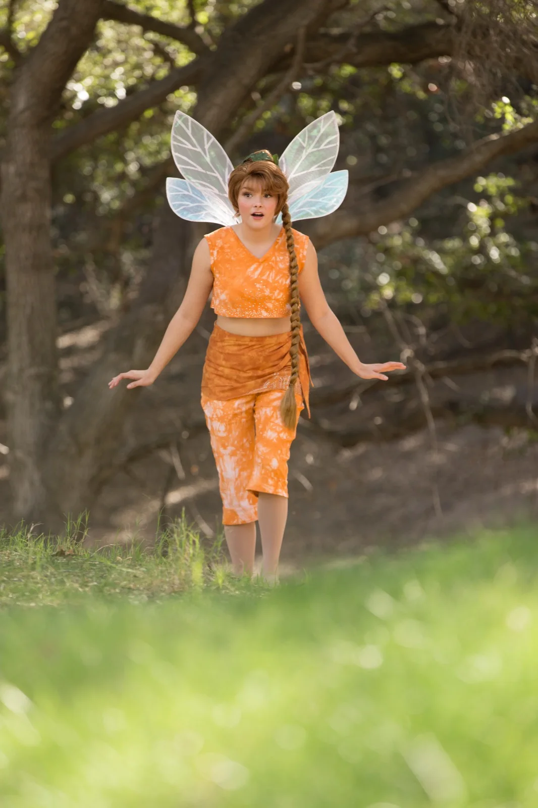 Orange Fairy party character in Jacksonville