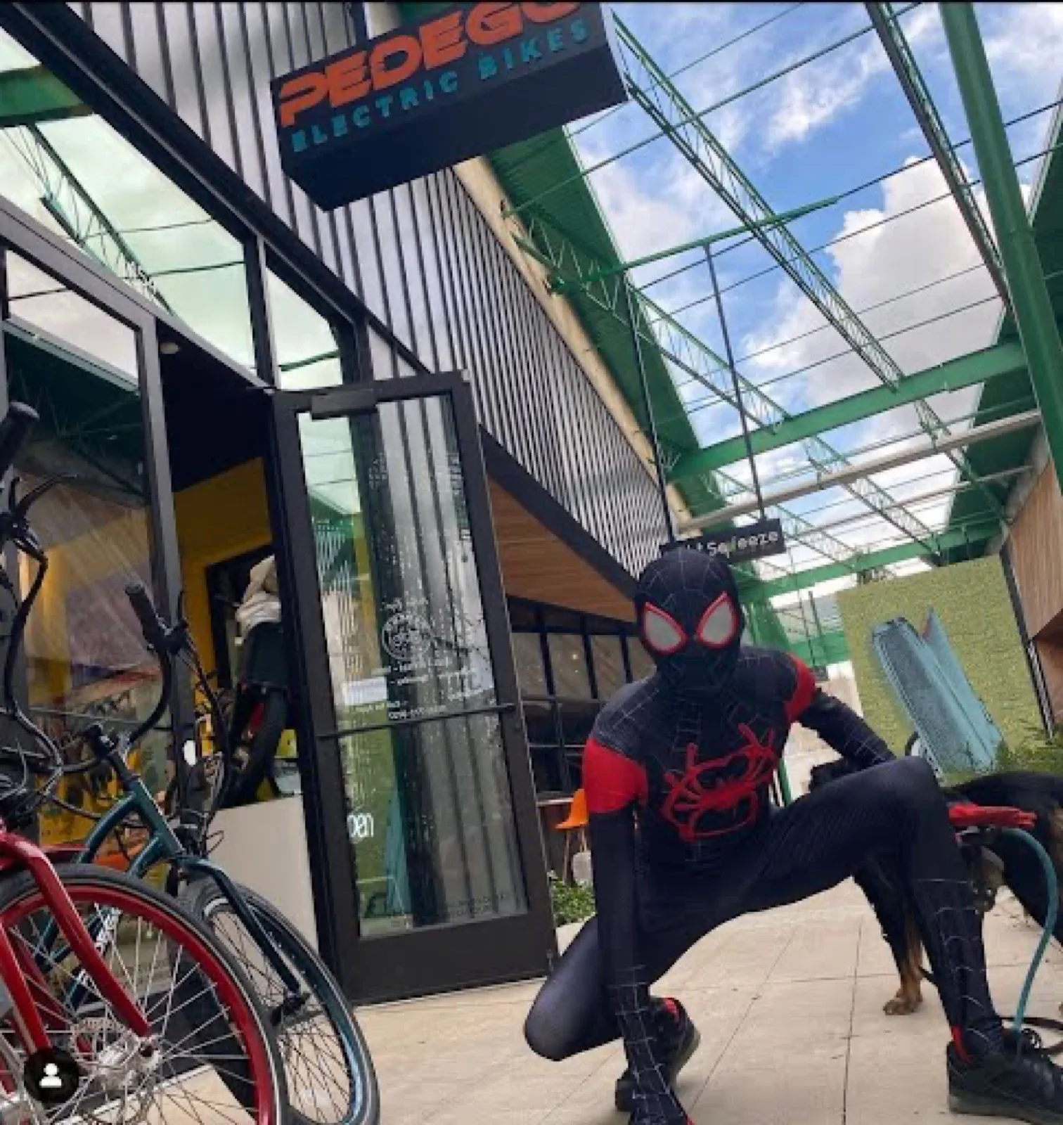 Masked Web Hero party character in Jacksonville
